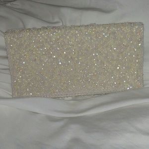 Vintage beaded pearl clutch